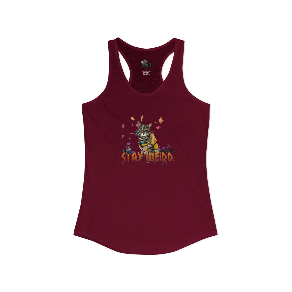 Stay Weird Flocahontas & Mouse Toy Racerback Tank