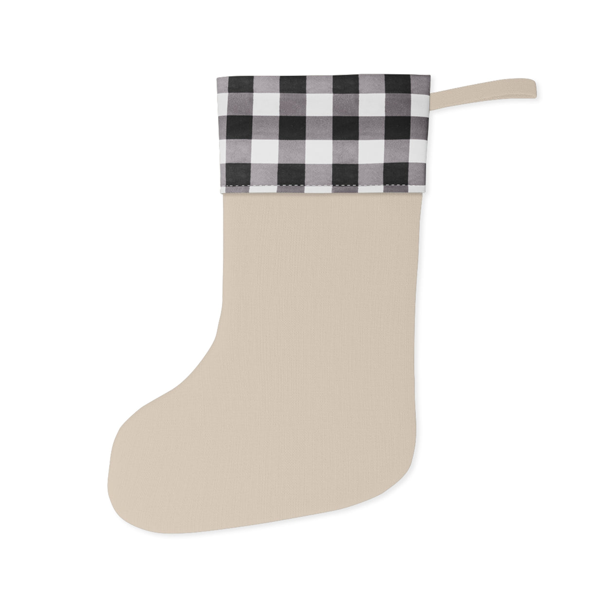 White & Black Mermaid Christmas Stocking – Festive Burlap Decor