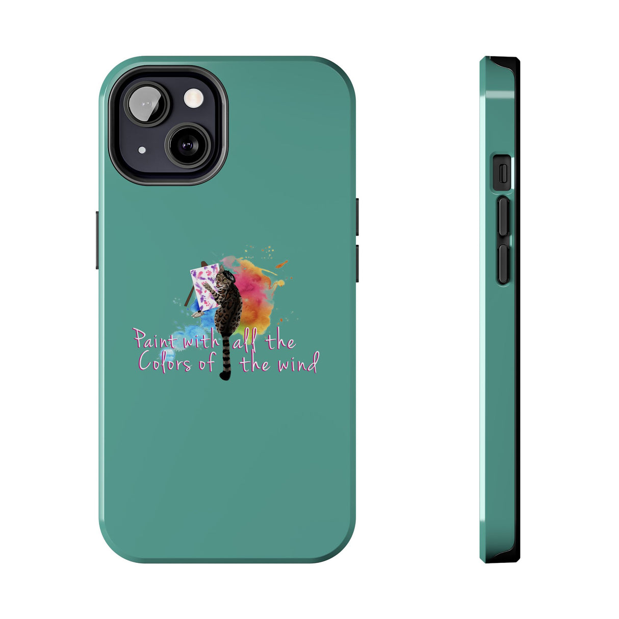 Tough Phone Case — "paint with all the colors of the wind" Flounder the Purrcasso Art
