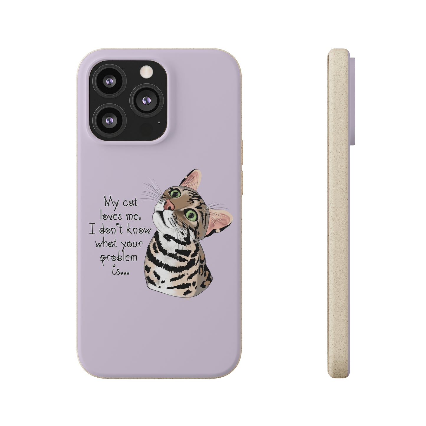 Flounder Cat - My Cat Loves Me Biodegradable Phone Case – Eco-Friendly Protection