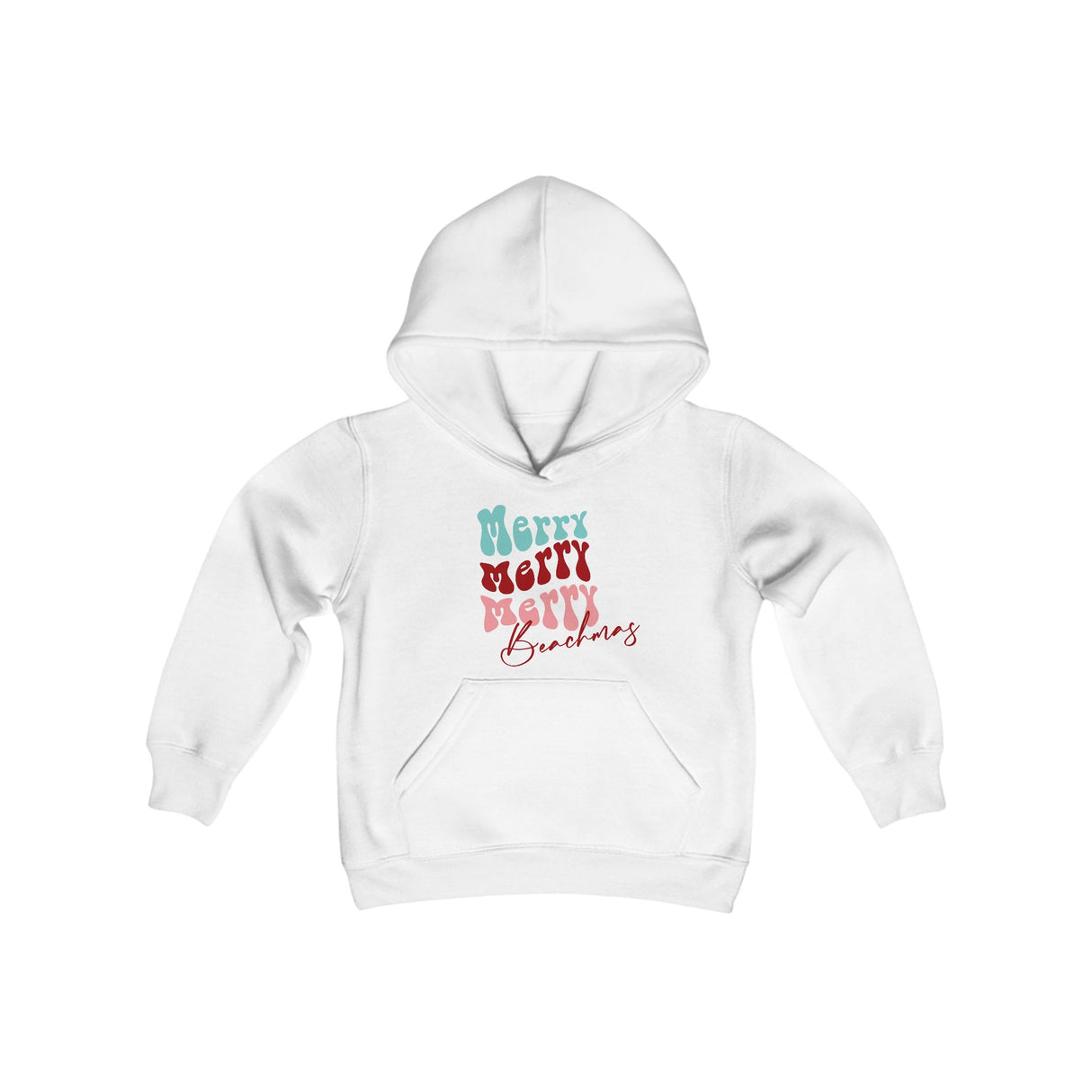 Merry Merry Merry Beachmas Youth Hooded Sweatshirt – Cozy Holiday Hoodie
