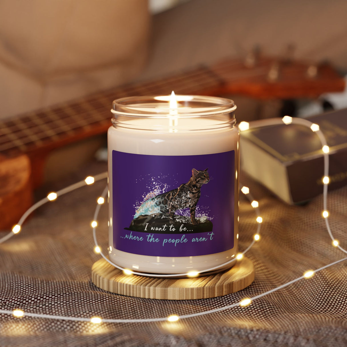 Purrmaid Scented Soy Candle — "I Want to Be Where the People Aren't" (9oz)