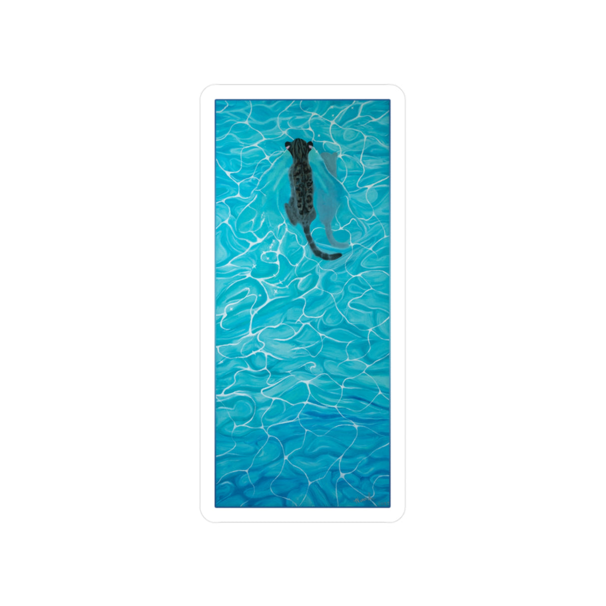 Vinyl Sticker - Purrmaid Painting with Flounder