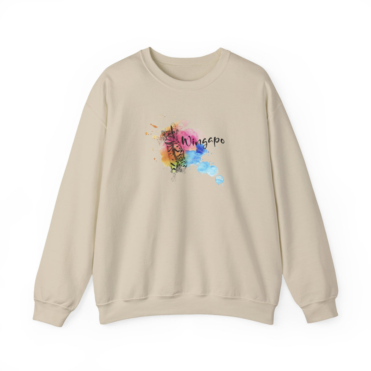 Crewneck Sweatshirt - Wingapo Watercolor Design featuring Flounder the Purrmaid
