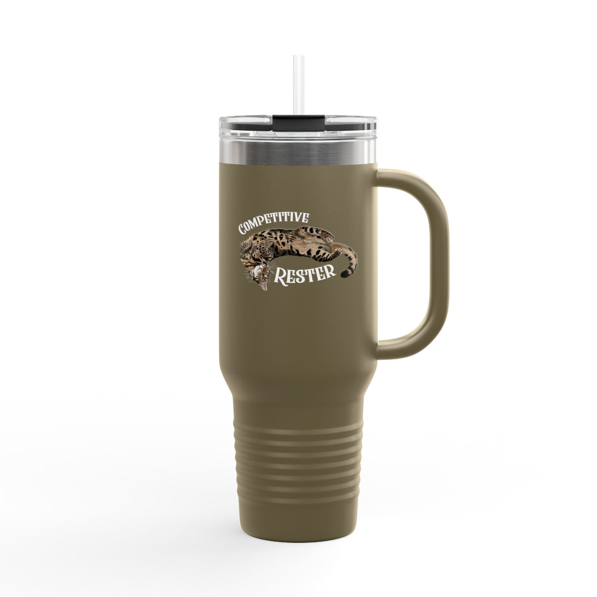 Insulated Travel Mug — "Competitive Rester" Flounder Design (40oz)