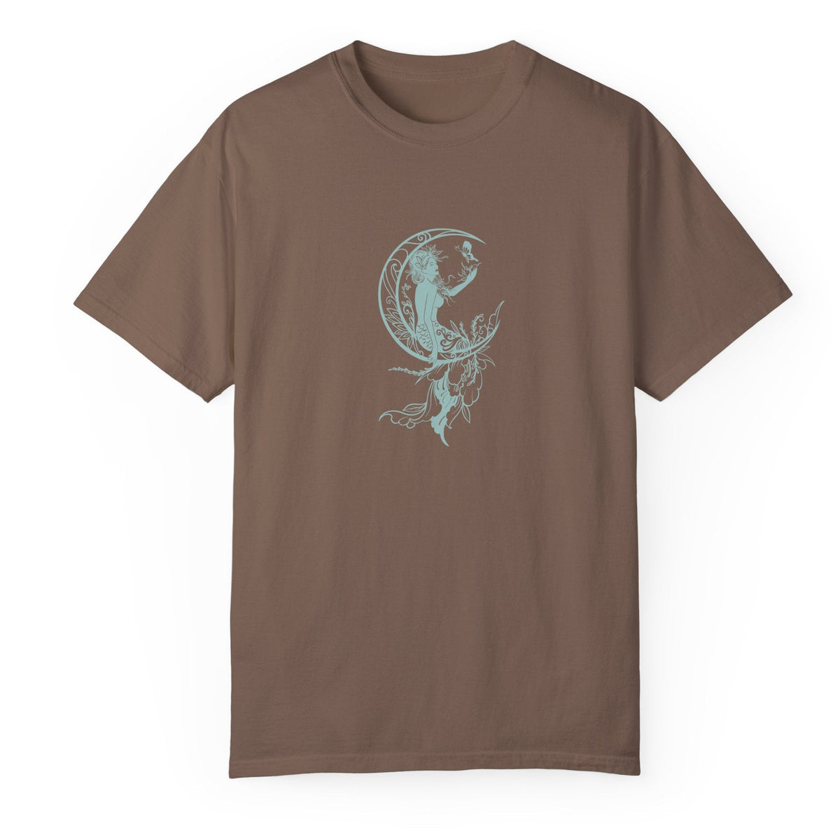 Boho mermaid moon t-shirt in espresso