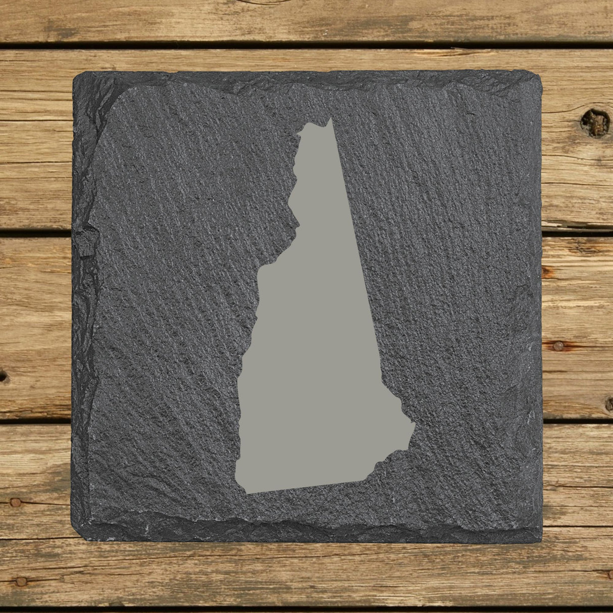New Hampshire Slate Coaster Set – Engraved Natural Stone (Set of 4)