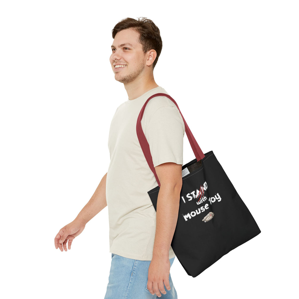 Mouse Toy Tote Bag - Hand Drawn Design by Nina