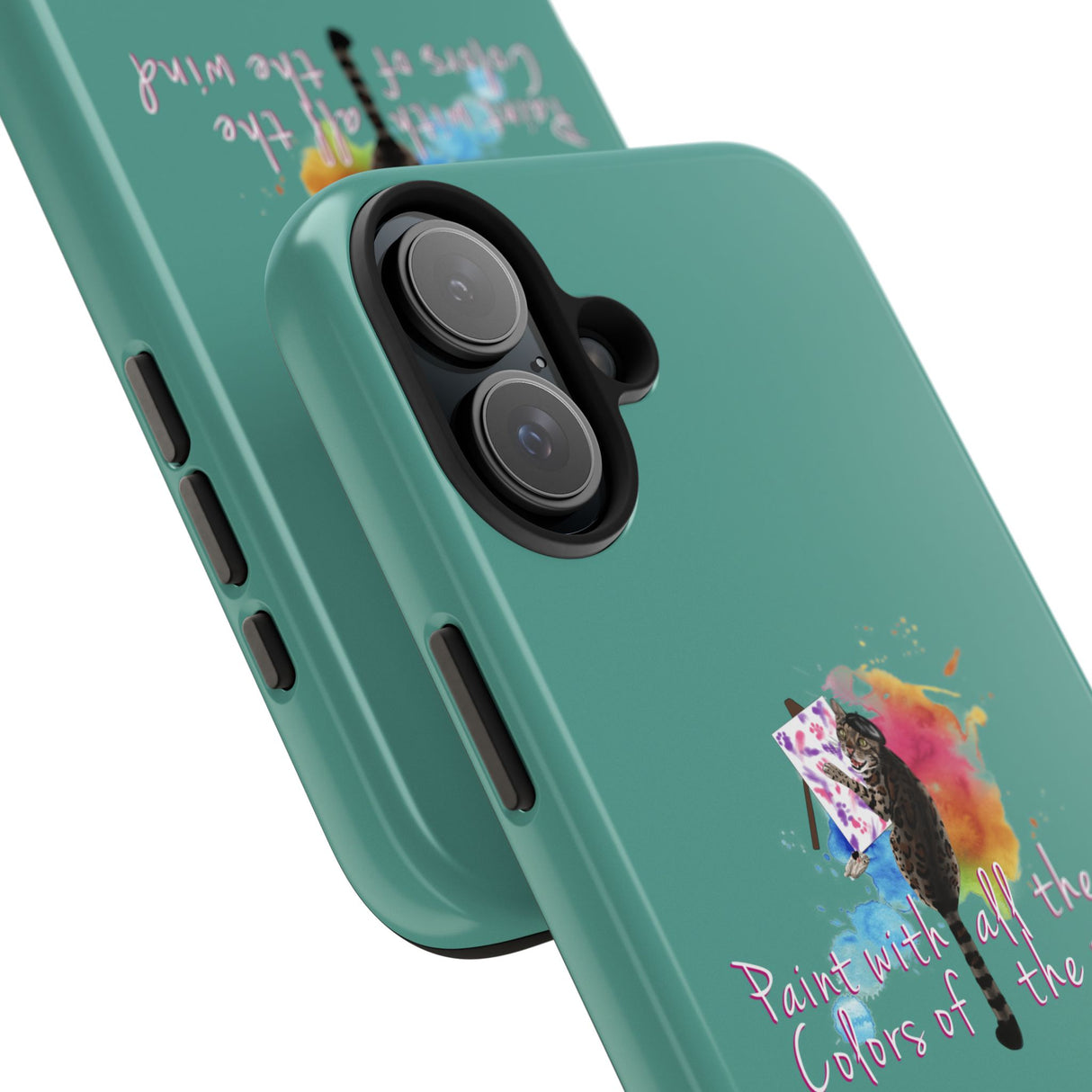 Tough Phone Case — "paint with all the colors of the wind" Flounder the Purrcasso Art