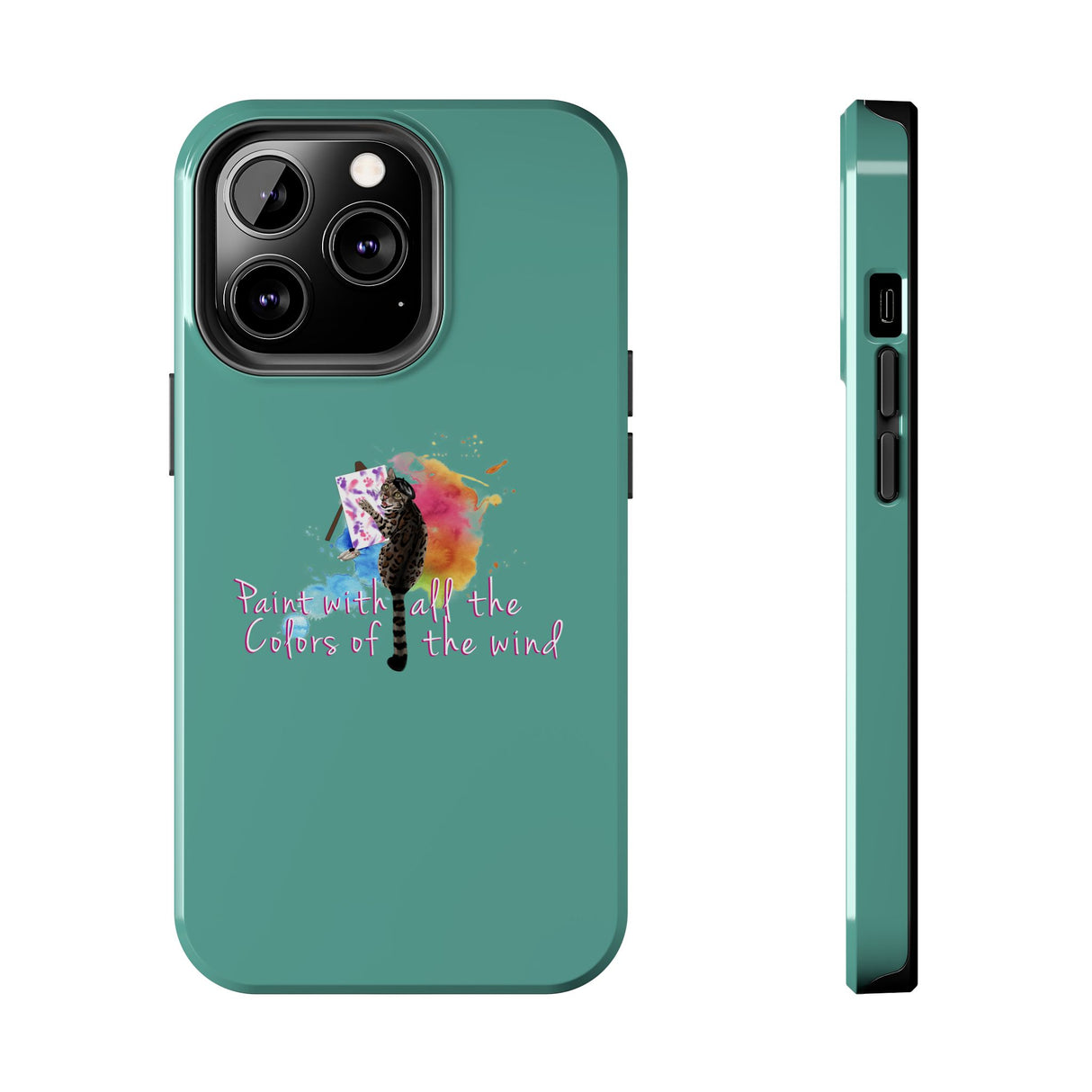 Tough Phone Case — "paint with all the colors of the wind" Flounder the Purrcasso Art
