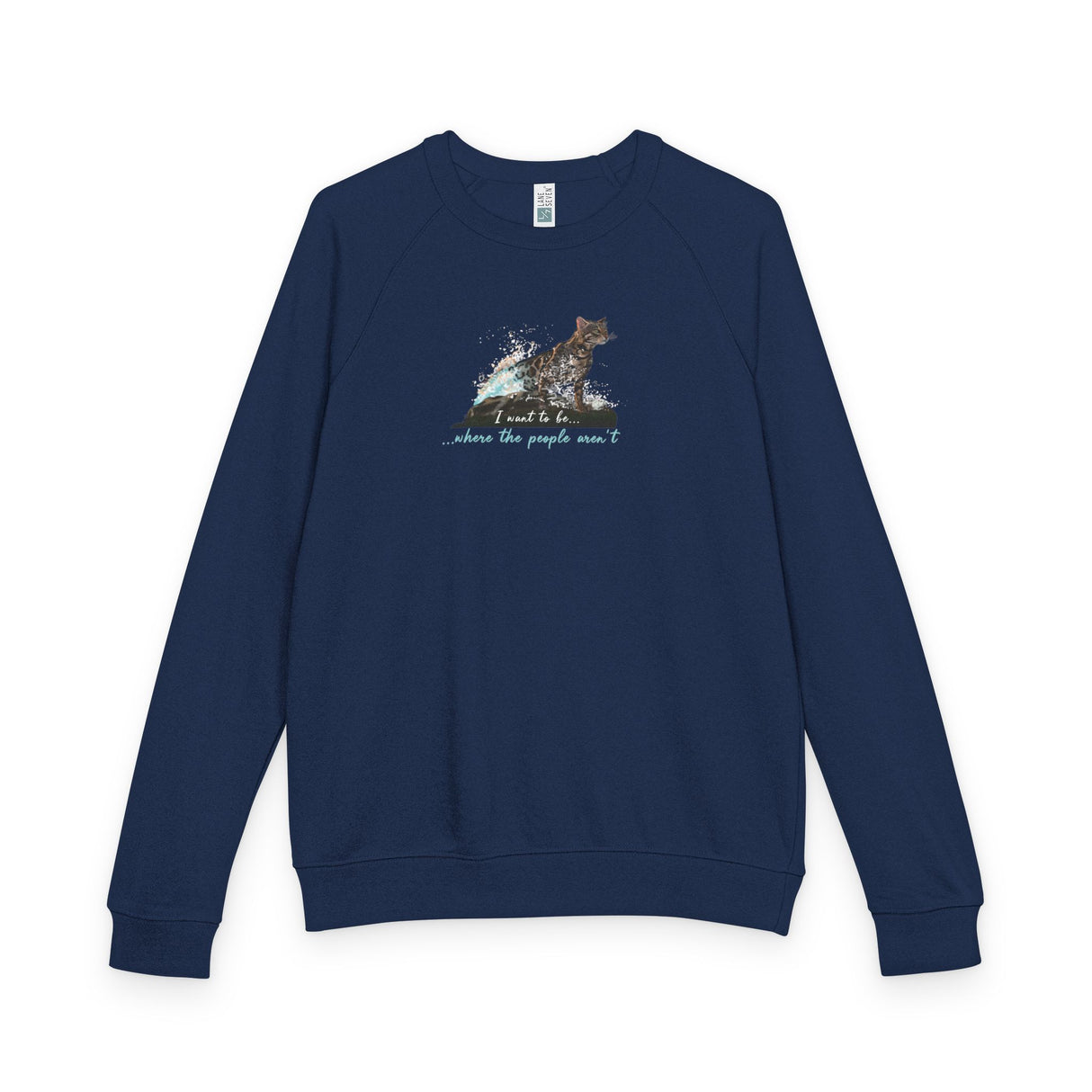 Purrmaid Flounder Raglan Crewneck — “I Want to Be Where the People Aren’t”