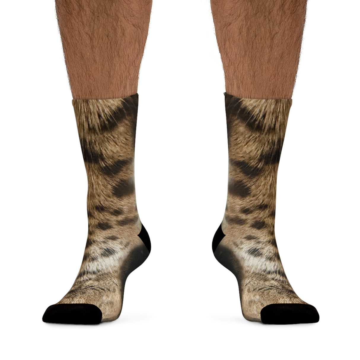 Flounder Paw Socks — Real Fur Pattern 'Twinsies' Novelty Socks