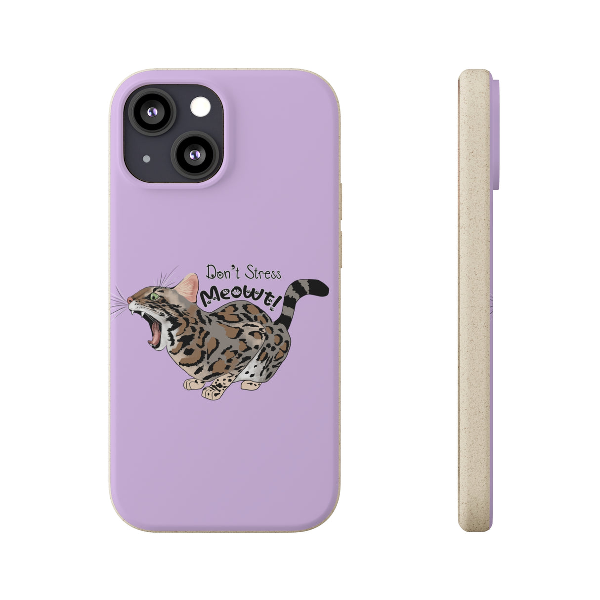 Flounder Cat - Don't Stress Meowt Biodegradable Phone Case – Eco-Friendly & Stylish