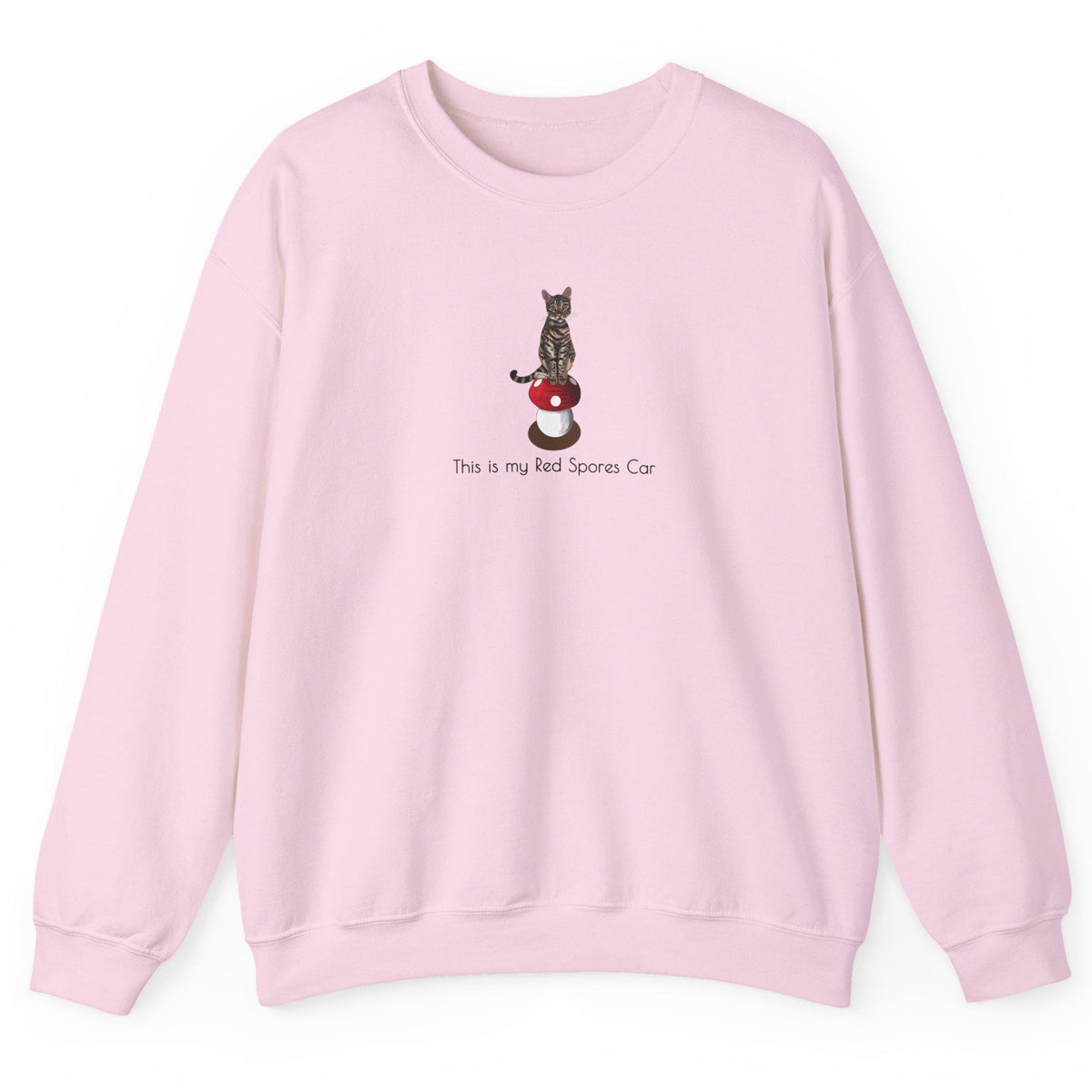 This is my Red Spores Car Unisex Heavy Blend™ Crewneck Sweatshirt featuring Flounder and Mouse, shown in Light Pink