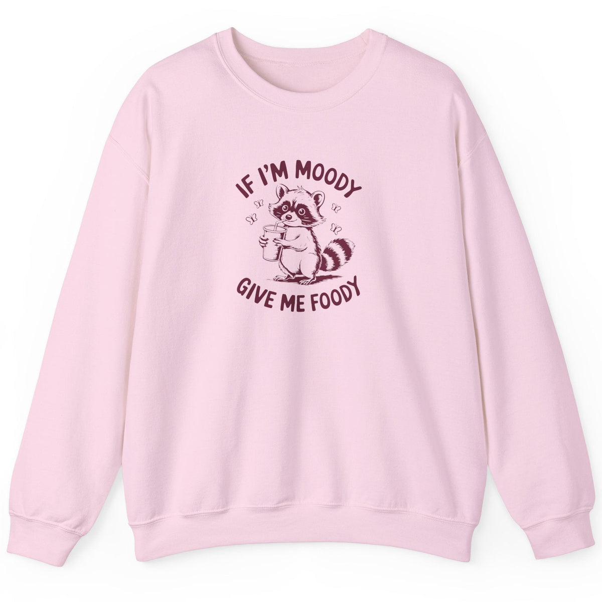 Funny raccoon sweatshirt in light pink