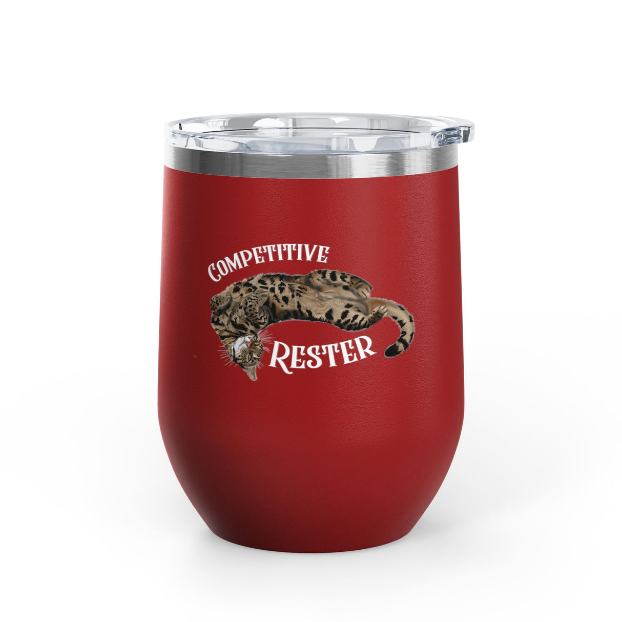 Wine Tumbler — "Competitive Rester" Flounder Design (12 oz)