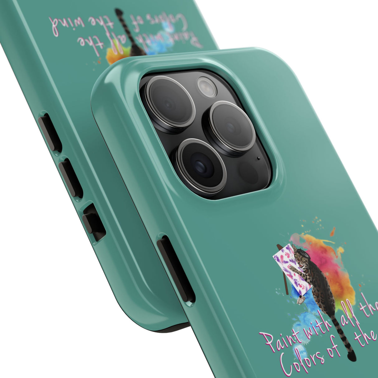 Tough Phone Case — "paint with all the colors of the wind" Flounder the Purrcasso Art