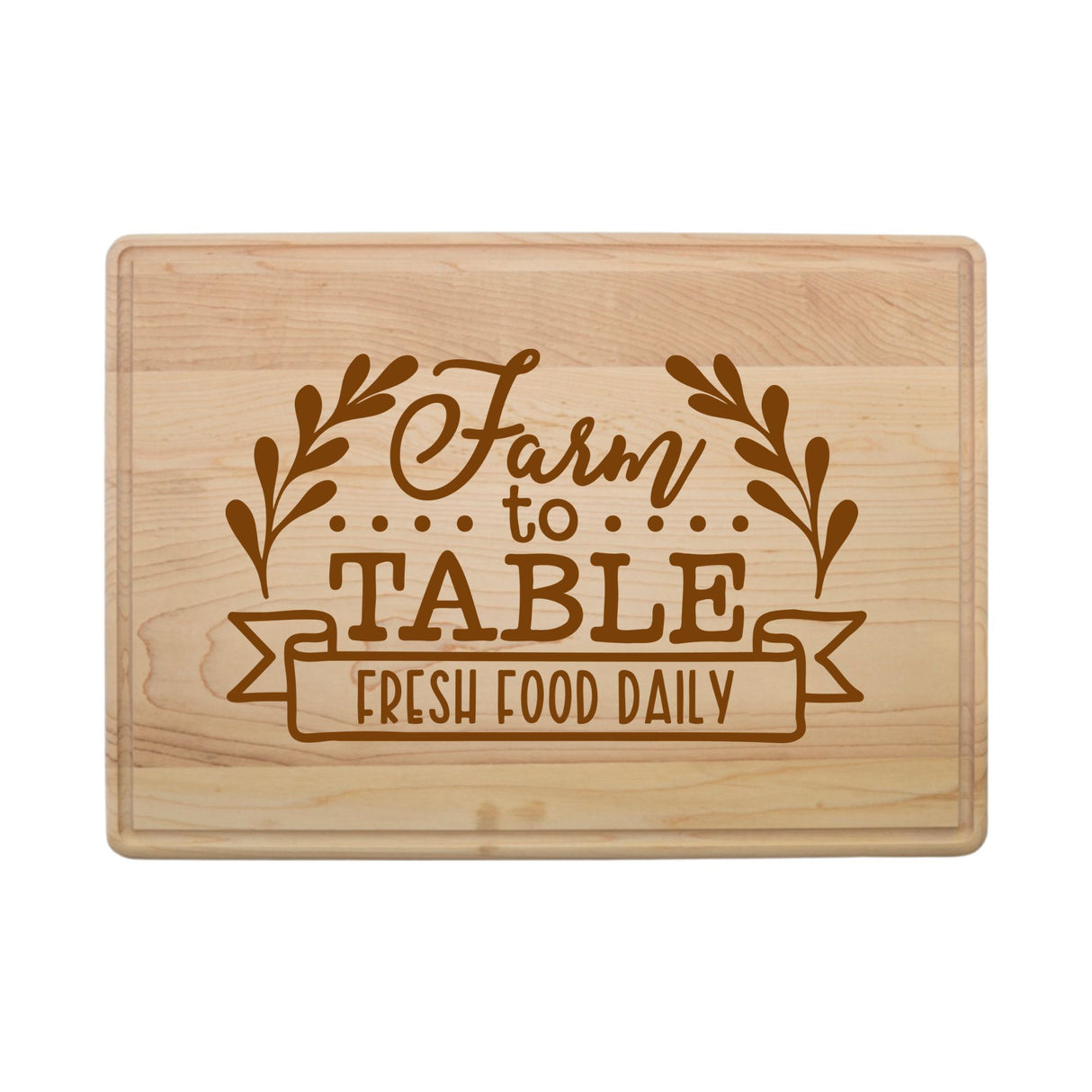 Laser Engraved Maple Cutting Board – "Farm to Table" Design