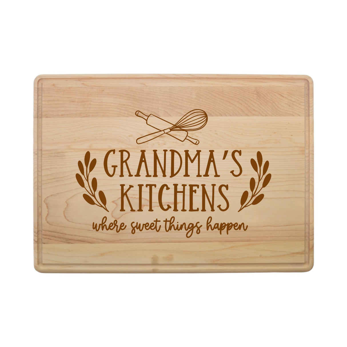 Laser Engraved Maple Cutting Board – "Grandma's Kitchens" Design