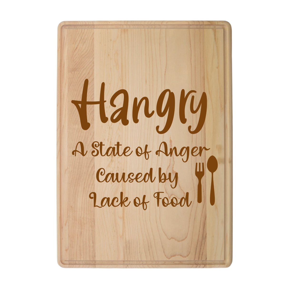 Laser Engraved Maple Cutting Board – "Hangry" Design