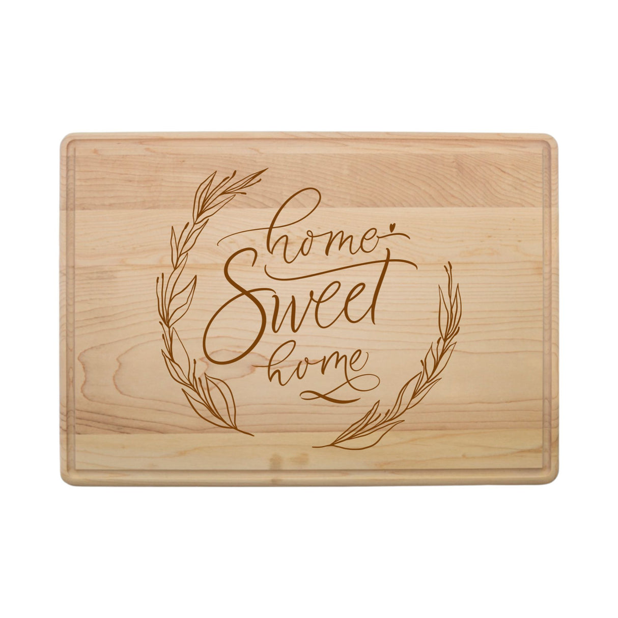 Laser Engraved Maple Cutting Board – "Home Sweet Home" Design