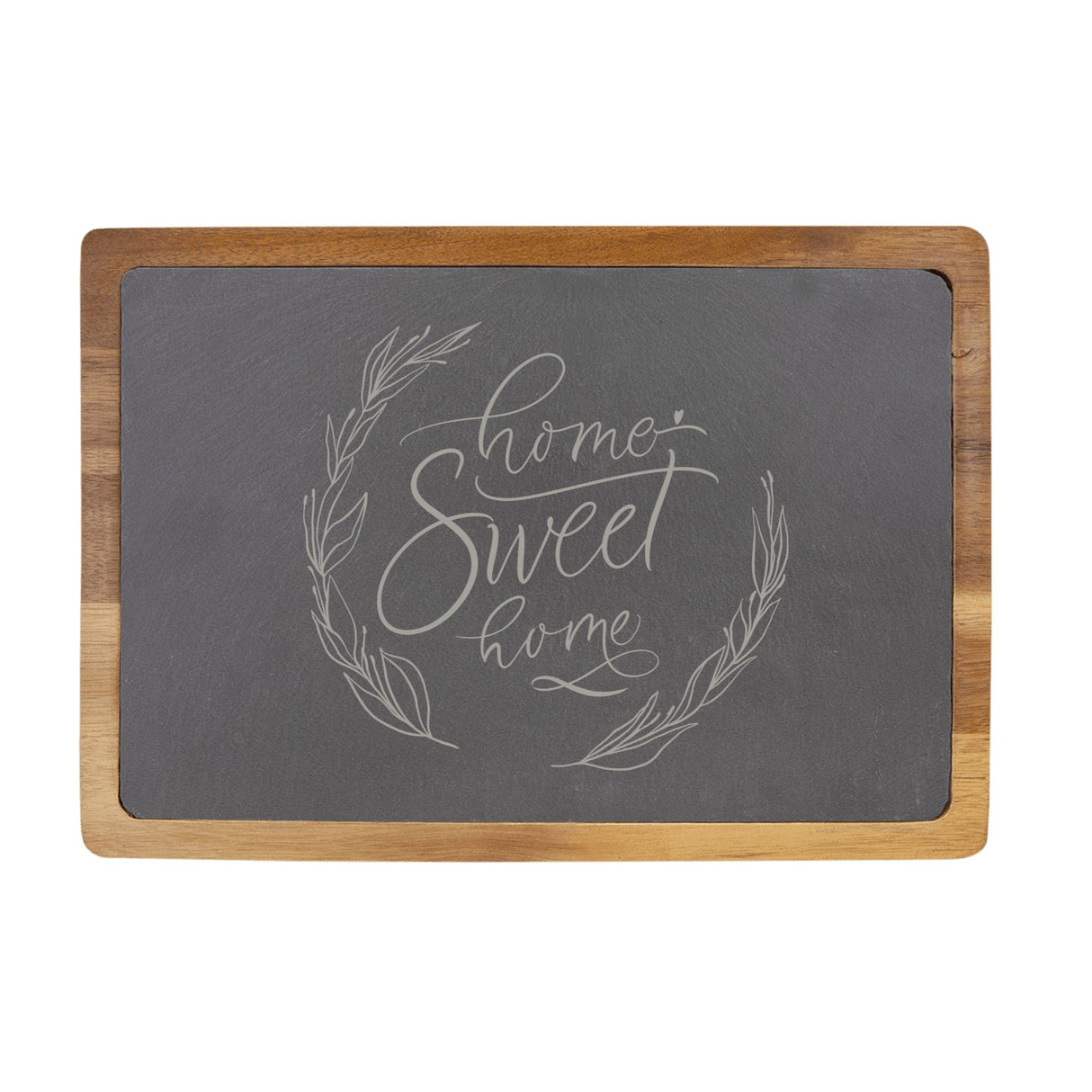 Home Sweet Home Engraved Acacia Wood & Slate Cutting Board