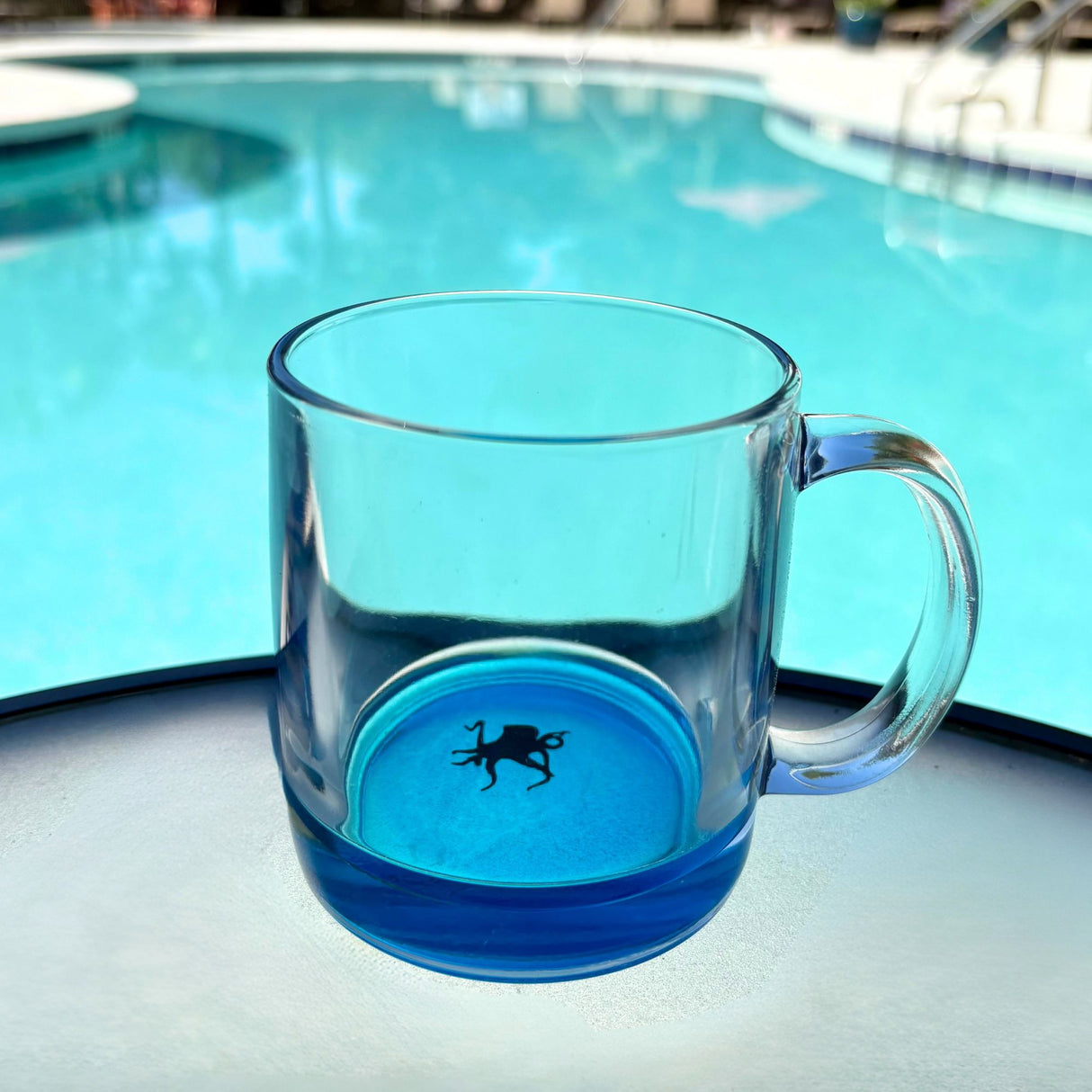 12.5 oz Ocean-Inspired Glass Mug with Sea Creature