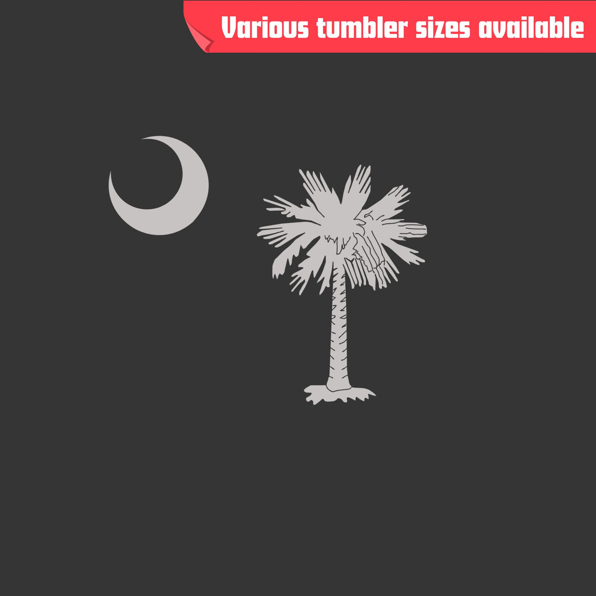 Palmetto Tree Moon Tumbler – Laser Engraved Stainless Steel, 4 Sizes Available
