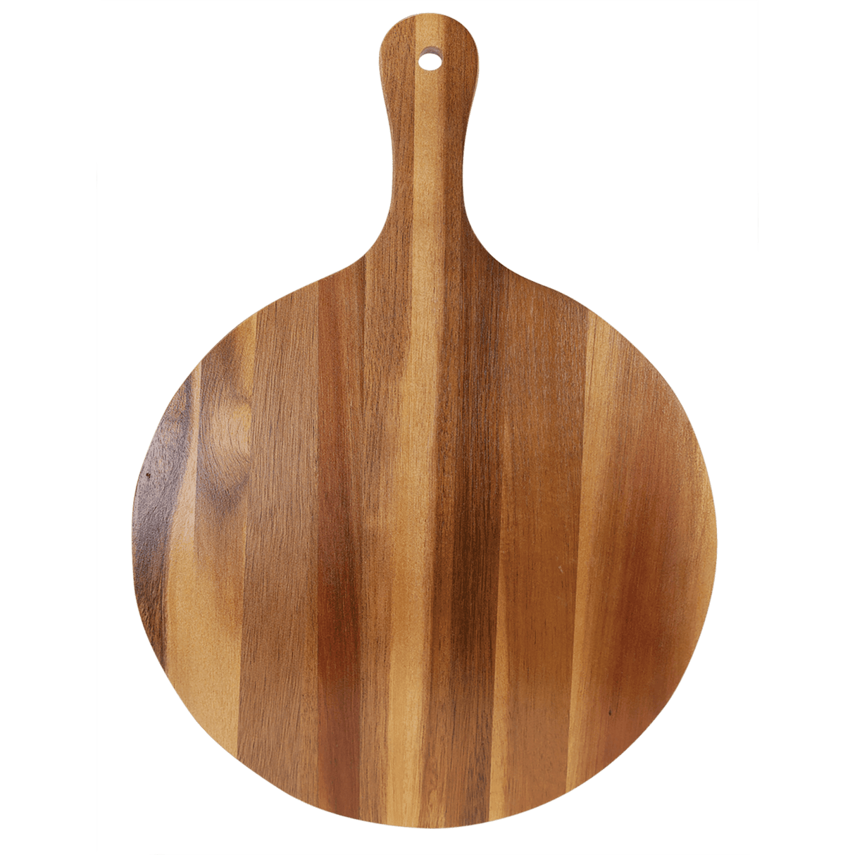 "Chop It Like It's Hot" Round Acacia Wood/Slate Cutting Board - Laser Engraved