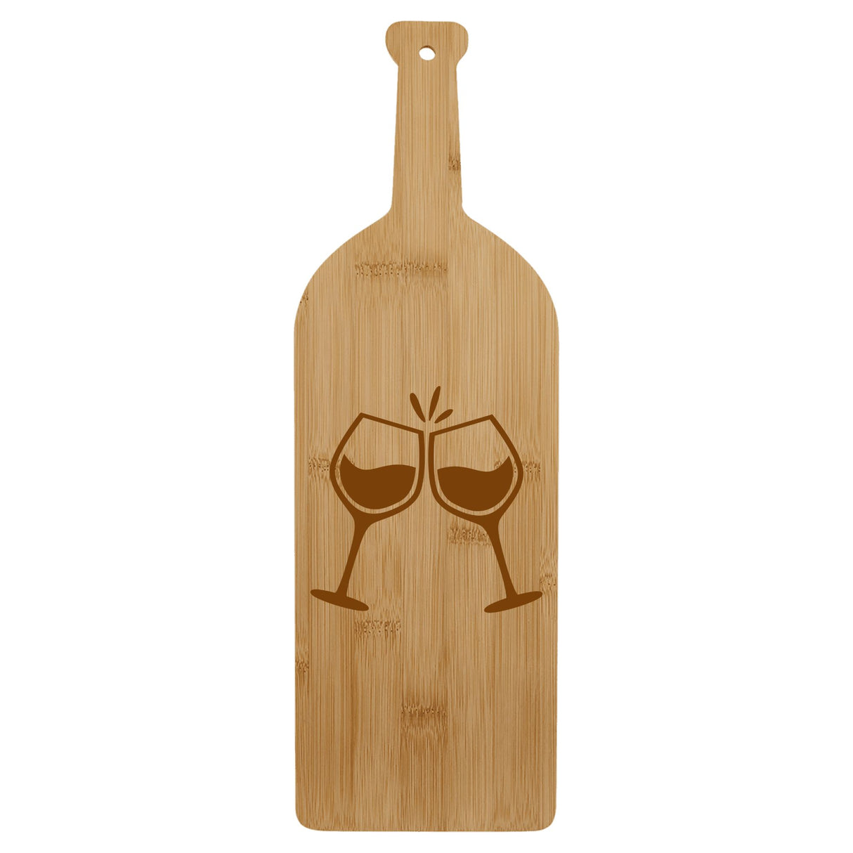 Bamboo Wine Bottle-Shaped Cutting Board – Wine Glasses Design