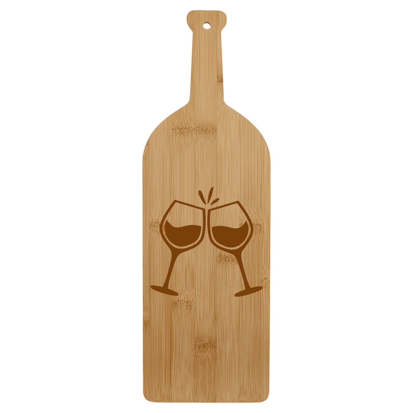 Bamboo Wine Bottle-Shaped Cutting Board – Wine Glasses Design