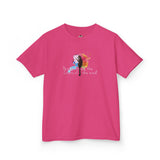 Kids Tee — “Paint With All The Colors Of The Wind” Flounder the Purrcasso Kids T-Shirt