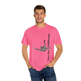 Purr-lunge Unisex T-shirt with Flounder the Purrmaid Design