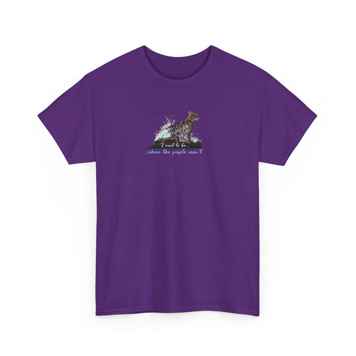 Purrmaid Flounder Cat T-Shirt — "I Want to Be Where the People Aren't"