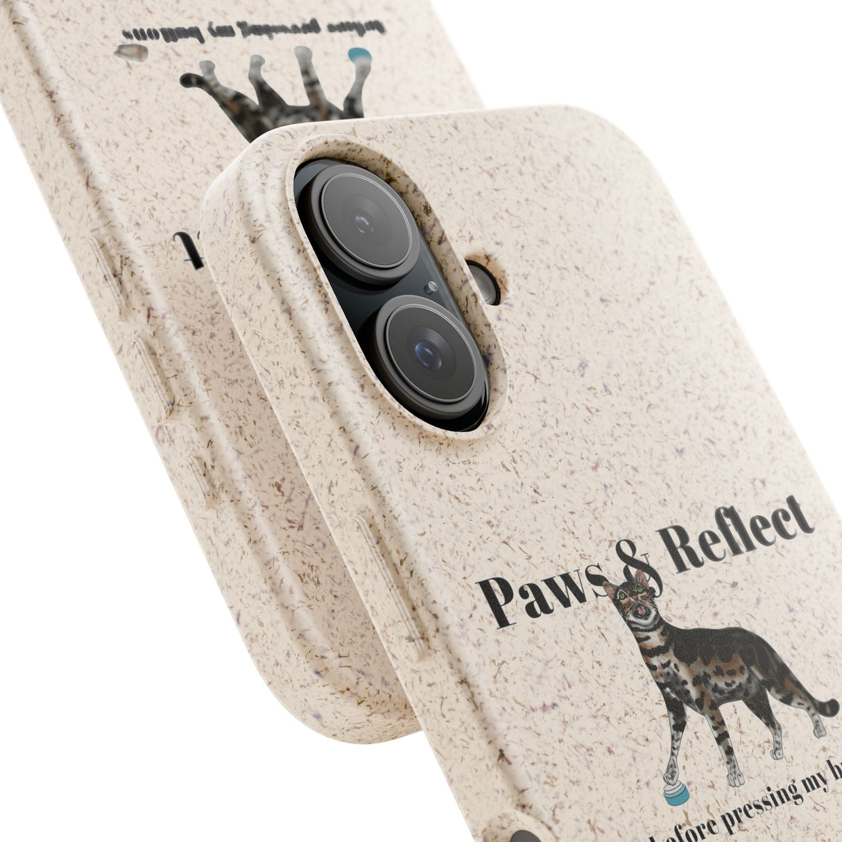 Phone Case - Paws and Reflect Biodegradable Case featuring Flounder the Purrmaid by Nina