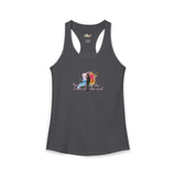 Women's Racerback Tank — "Paint With All the Colors of the Wind" Flounder the Purrcasso Art Tank