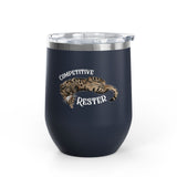 Wine Tumbler — "Competitive Rester" Flounder Design (12 oz)