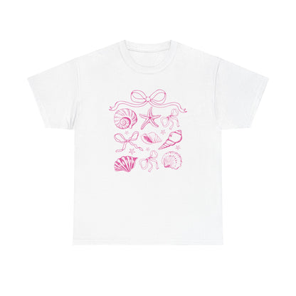Pink Coastal Coquette Shell Cotton T-Shirt