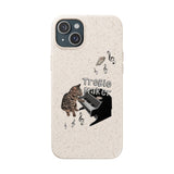 Phone case - Treble Maker Hand Drawn Design by Flounder's Mom, Nina Featuring Flounder the Purrmaid Playing Piano for Mouse Toy