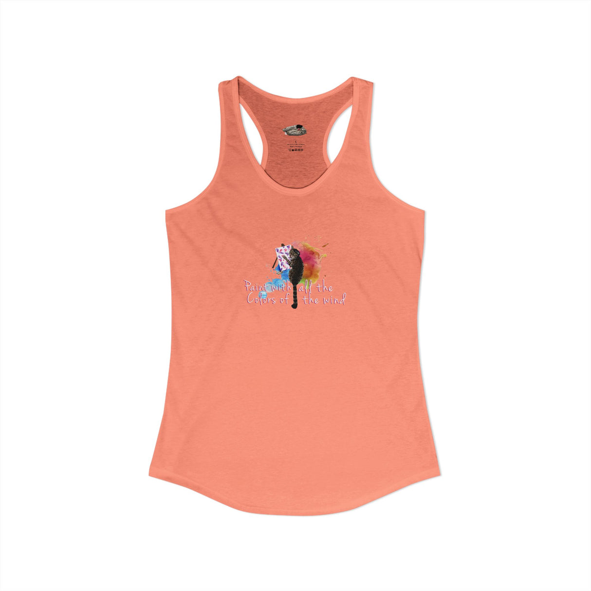 Women's Racerback Tank — "Paint With All the Colors of the Wind" Flounder the Purrcasso Art Tank