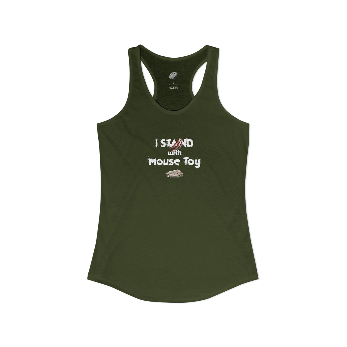 "I Stand with Mouse Toy" Women's Racerback Tank