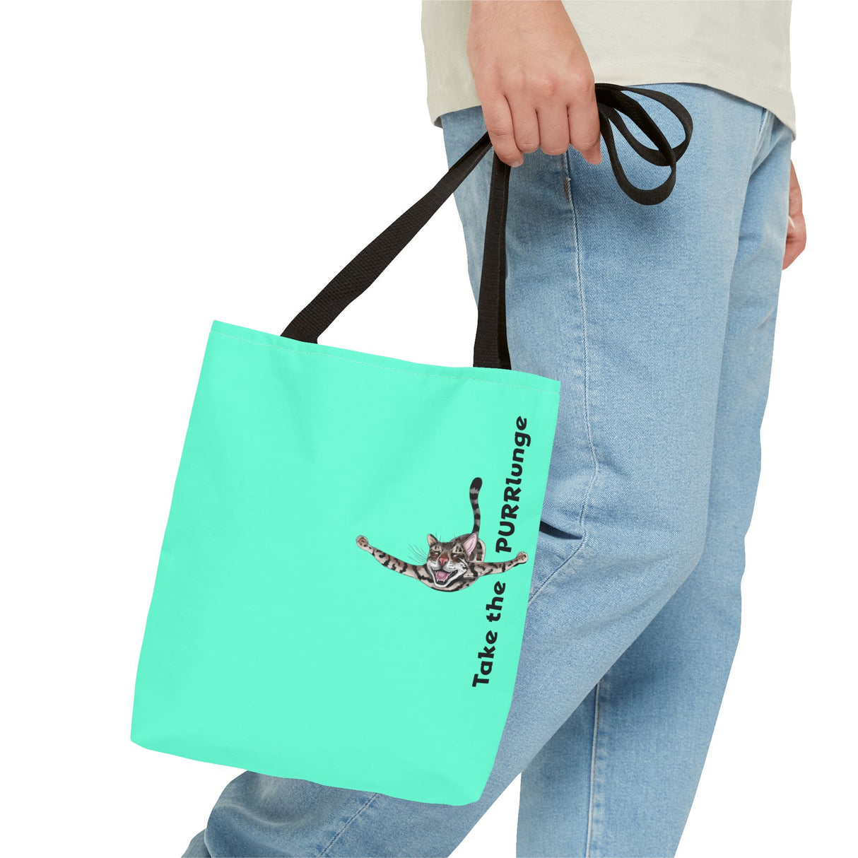 Tote Bag - Purr-lunge Design featuring Flounder the Purrmaid