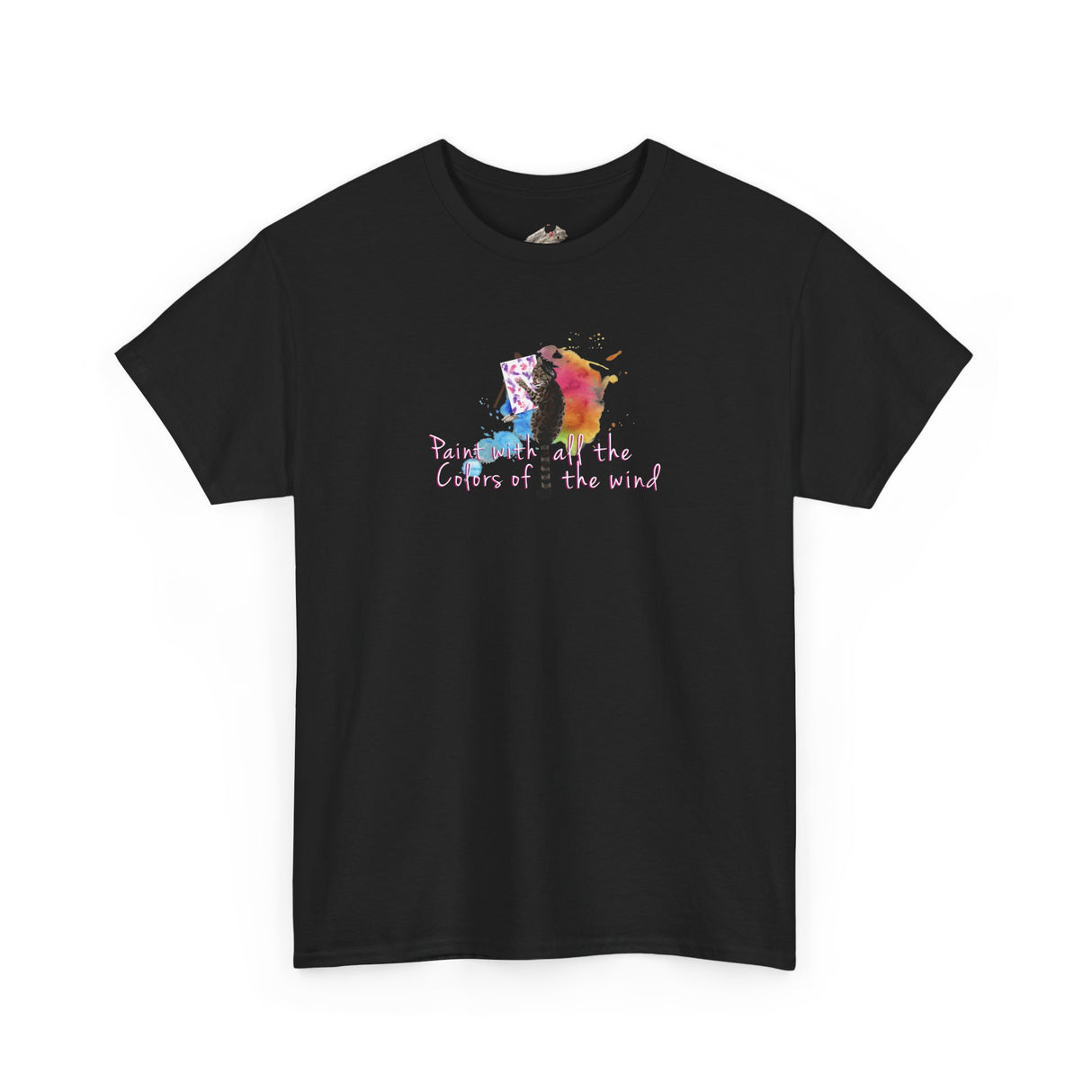 Flounder the Purrcasso T-Shirt — "Paint With All the Colors of the Wind" Cat Art Tee