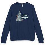 Christmas Tree Hugger raglan crewneck - Navy