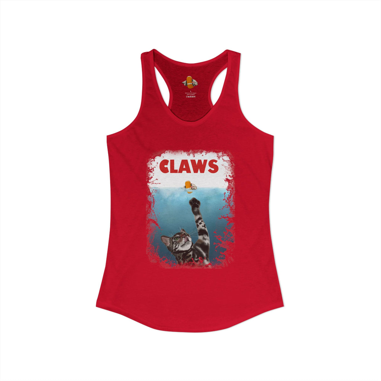 Purrmaid Flounder Claws Tank — Women's Racerback Tank with 'Shark-Like' Cat Catch Design