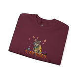 Stay Weird Sweatshirt — Hand-Drawn Flounder & Mouse Toy Hug Crewneck
