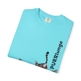 Purr-lunge Unisex T-shirt with Flounder the Purrmaid Design