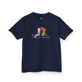 Kids Tee — “Paint With All The Colors Of The Wind” Flounder the Purrcasso Kids T-Shirt