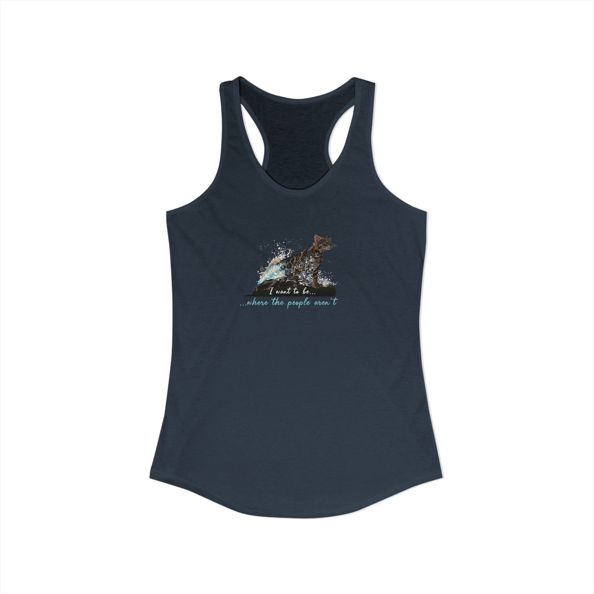 Purrmaid Flounder Racerback Tank — "I Want to Be Where the People Aren't"