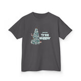 Kids Tee Christmas Tree Hugger Flounder the Purrmaid Design